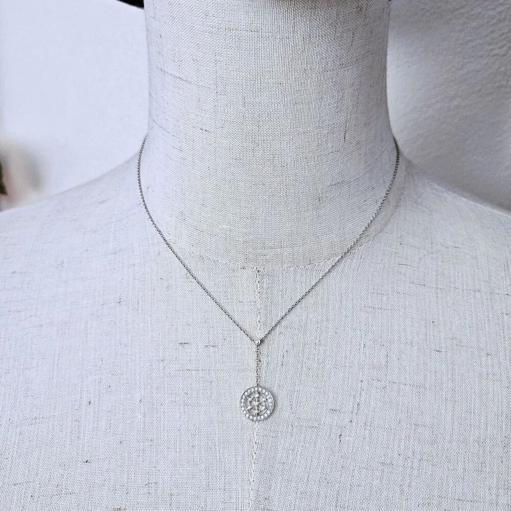 🧧SOLD🎋 RARE Tiffany & Co. Platinum Pt950 Diamond Voile Lariat Necklace 16” - Picture 8 of 9